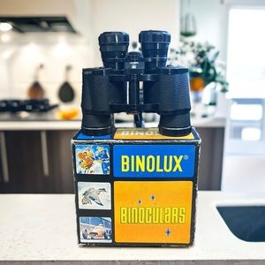 Vintage Binolux 7x35 Outdoors Prismatic Binoculars 420 Ft @ 1000 Yds w/Strap VGC